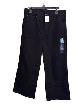 J Crew Cropped Wide Leg Jeans in All Day Stretch~Size 30~Black Denim NWT L1 08